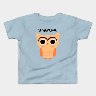 UnibrOwl Funny Cute Owl with Unibrow Kids T-Shirt